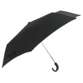 dreifach klappbarer Kunststoff-J-Griff schwarz Werbeartikel Regenschirm